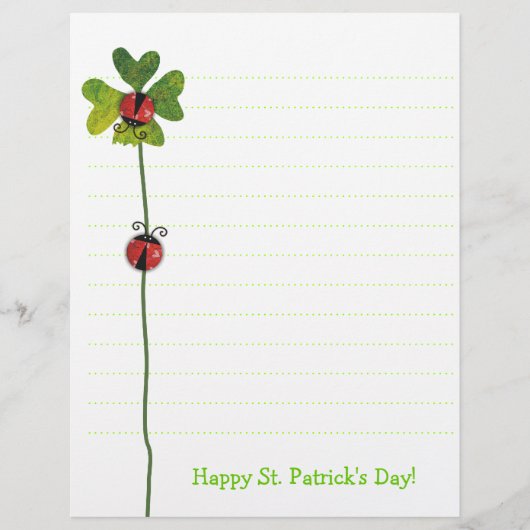 Papeterie Fête de la Saint-Patrick Trèfle et cocci (Devant)