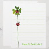 Papeterie Fête de la Saint-Patrick Trèfle et cocci (Devant / Derrière)
