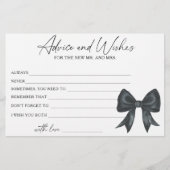 Papeterie Fête des mariées Bow noir Conseils et souhaits (Devant)