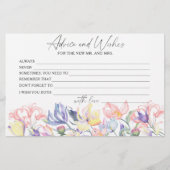 Papeterie Fête des mariées Conseils et souhaits fleurs sauva (Devant)