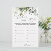 Papeterie Fête des mariées Jeu de verdure Où Étaient-Ils (Debout devant)