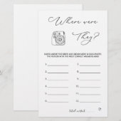 Papeterie Fête des mariées Jeu Où Étaient-Ils (Devant / Derrière)