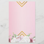 Papeterie Fête des mariées Rose Floral Gold Frame Invitation (Dos)