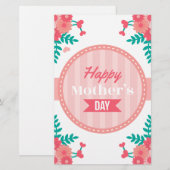 Papeterie fête des mères florale (Devant / Derrière)