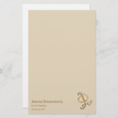 Papeterie - Feuille Brown 3D avec nom (Devant / Derrière)