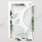 Papeterie Feuille de l'eau - aquarelle (Devant / Derrière)