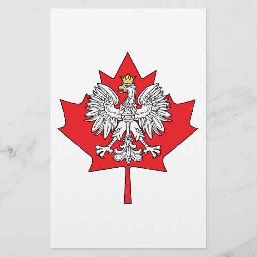 Papeterie Feuille d'érable canadienne polonaise (Devant)