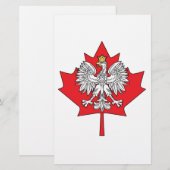 Papeterie Feuille d'érable canadienne polonaise (Devant / Derrière)