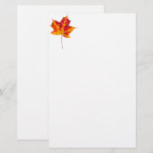 Papeterie Feuille d'érable rouge (Devant / Derrière)