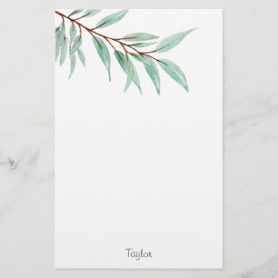 Papeterie Feuille d'eucalyptus d'aquarelle