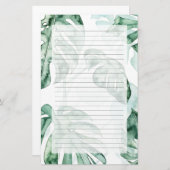 Papeterie Feuille fendue de paume tropicale (Devant / Derrière)