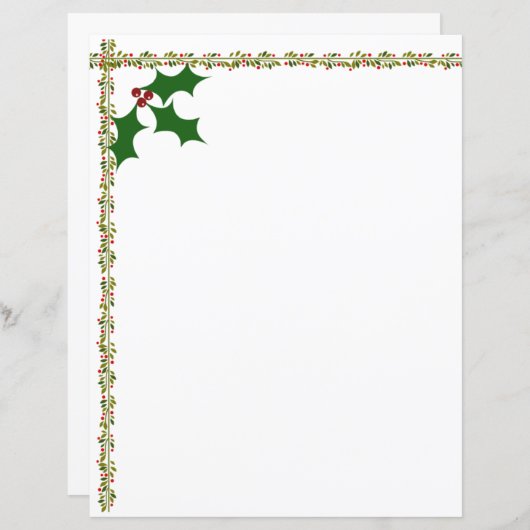 Papeterie Feuille Holly (avec articles corresponda (Devant / Derrière)