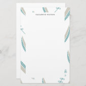 Papeterie Feuilles aériens | Monogramme (Devant / Derrière)