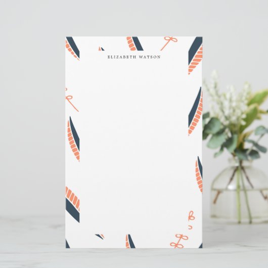 Papeterie Feuilles aériens | Monogramme (Debout devant)