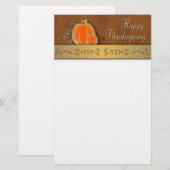 Papeterie Feuilles Citrouilles précieux de Thanksgiving Gold (Devant / Derrière)