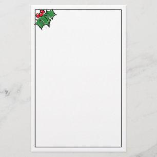 Papeterie Feuilles creux et baies Soirée de Noël