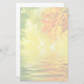 Papeterie Feuilles d'automne colorées se reflétant dans l'ea (Devant / Derrière)