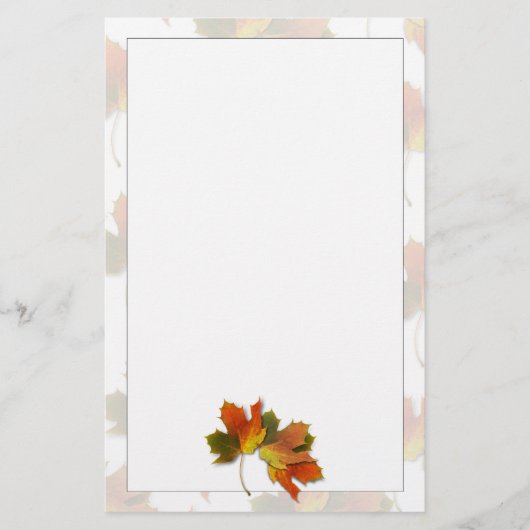 Papeterie Feuilles D'Automne Orange Et Doré (Devant)