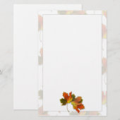 Papeterie Feuilles D'Automne Orange Et Doré (Devant / Derrière)