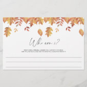 Papeterie Feuilles d'automne - Qui suis-je jeu de douche nup (Devant)