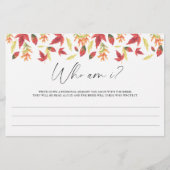 Papeterie Feuilles d'automne - Qui suis-je jeu de douche nup (Devant)