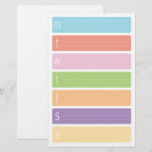 Papeterie Feuilles de calendrier hebdomadaire (Devant / Derrière)