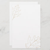 Papeterie Feuilles de chêne d'automne (Devant / Derrière)