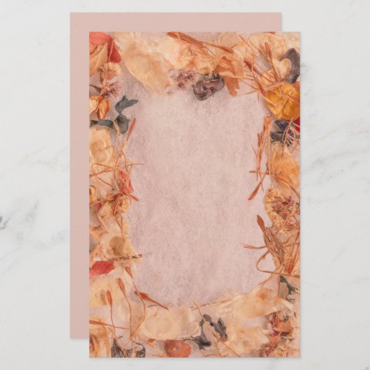 Papeterie Feuilles de chute, tiges, graines deviennent jaune (Devant / Derrière)