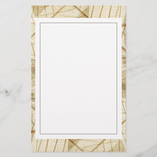 Papeterie Feuilles de dentelle de crème pâle rustique (Devant)