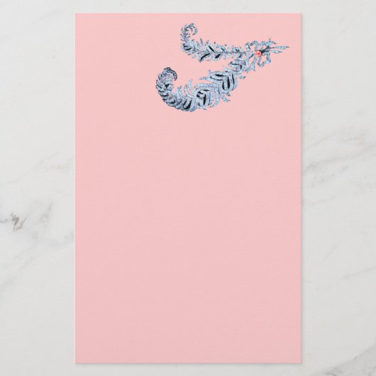 Papeterie FEUILLES DE DIAMANT, rose, noir et blanc (Devant)