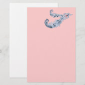 Papeterie FEUILLES DE DIAMANT, rose, noir et blanc (Devant / Derrière)