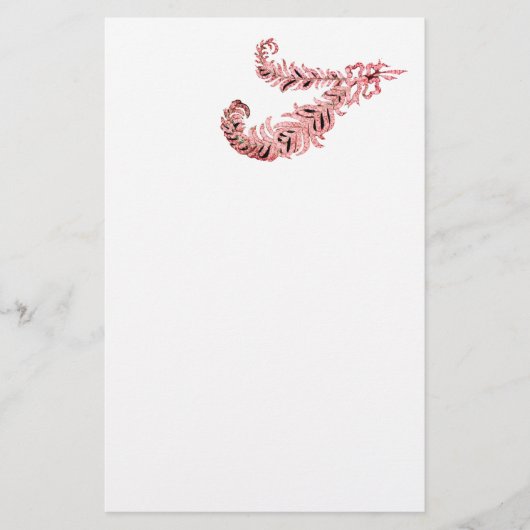 Papeterie FEUILLES DE DIAMONDE, rose et blanc (Devant)