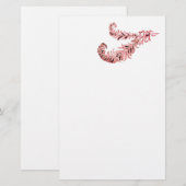 Papeterie FEUILLES DE DIAMONDE, rose et blanc (Devant / Derrière)