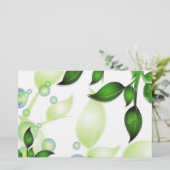 Papeterie Feuilles de jardin frais sur blanc (Debout devant)