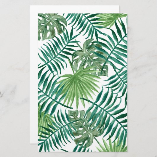Papeterie Feuilles de la jungle tropicale (Devant / Derrière)