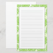 Papeterie Feuilles De Plante Tropical - Monstera Motif (Devant / Derrière)