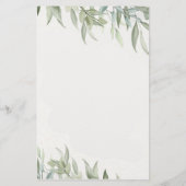 Papeterie Feuilles vert aquarelle simple personnalisés (Dos)