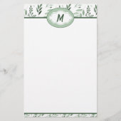 Papeterie Feuilles vertes personnalisées (Devant)