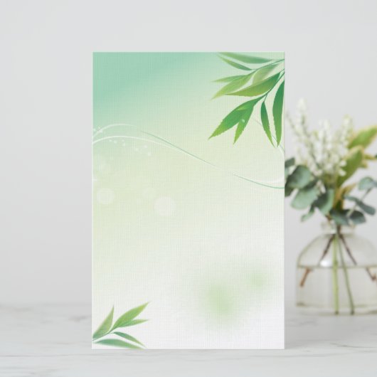 Papeterie Feuilles verts fixes (Debout devant)