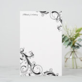 Papeterie Filigree Swirl Black 5.5 x 8.5 Papier (Debout devant)