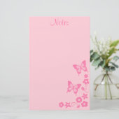 Papeterie Fille de fleurs rose élégante de papillon (Debout devant)