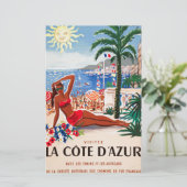 Papeterie Fille de plage vintage Cote D'Azur (Debout devant)