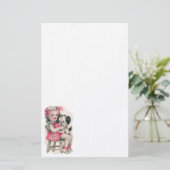 Papeterie Fille et chiot vintages stationnaires (Debout devant)