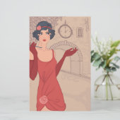 Papeterie Fille illustrée d'aileron (Debout devant)