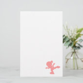 Papeterie Fille patinant en rose (Debout devant)