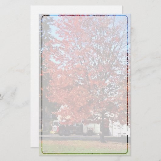 Papeterie Fire Engine by Fire Station à Autumn (Devant / Derrière)