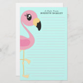 Papeterie Flamant rose des enfants tropicaux (Devant / Derrière)