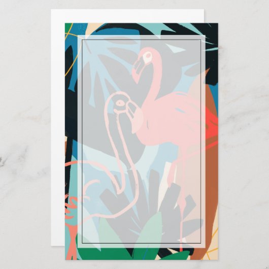 Papeterie Flamant rose funeste (Devant / Derrière)