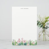 Papeterie Flamant rose rose botanique Floral Garland Custom (Debout devant)