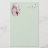 Papeterie Flamant rose rose Pastel Art personnalisé (Devant)